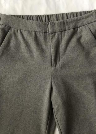 Теплые брюки из шерстяной байки на резинке. цемент.3 фото
