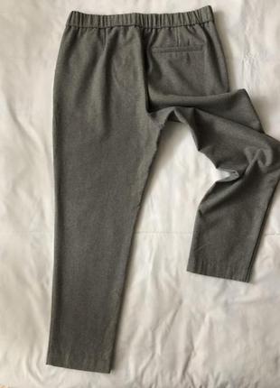 Теплые брюки из шерстяной байки на резинке. цемент.8 фото