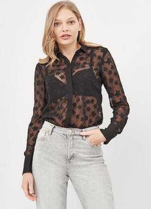 Прозрачная блузка в звезды