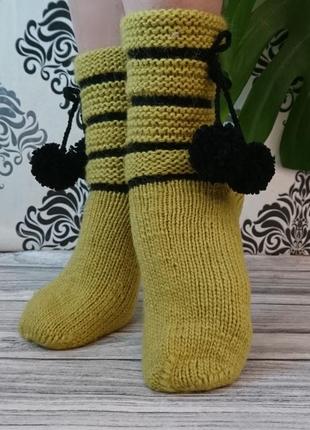 Вязаные домашние носки - идея для подарка7 фото