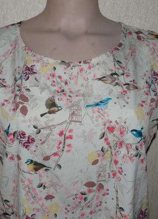 Блузка в милый принт-птички6 фото