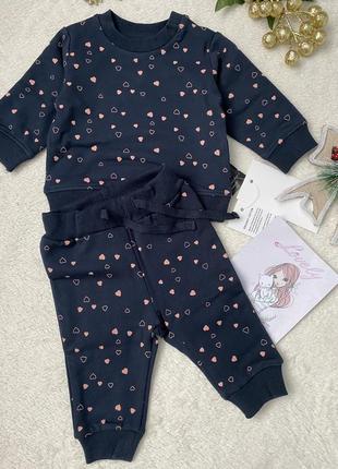Теплый костюмчик для новорождённой девочки,комплект кофта+штанишки