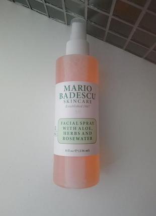 Спрей для лица с экстрактом алое вера и розовой водой mario badescu 236 ml