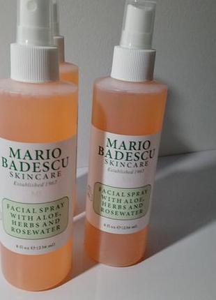 Спрей для лица с экстрактом алое вера и розовой водой mario badescu 236 ml