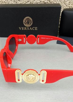 Versace стальные женские солнцезащитные очки красные с градиентом4 фото