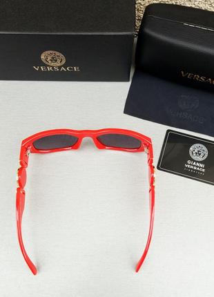 Versace стальные женские солнцезащитные очки красные с градиентом5 фото