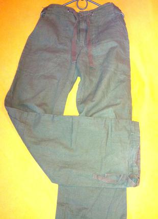 Льняные штаны-джогеры,42-46разм,швеция,h&m