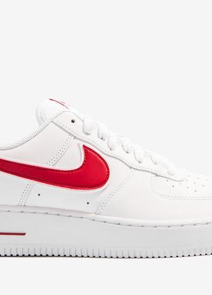 Кроссовки женские nike air force 1 07 3 белые/красные (найк аир форс, кросівки)