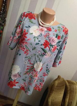 Натуральная качественная блуза , накидка ,рубаха, большой размер, цветы этно бохо стиль2 фото