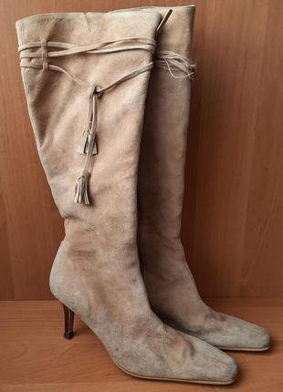 Женские замшевые сапоги next