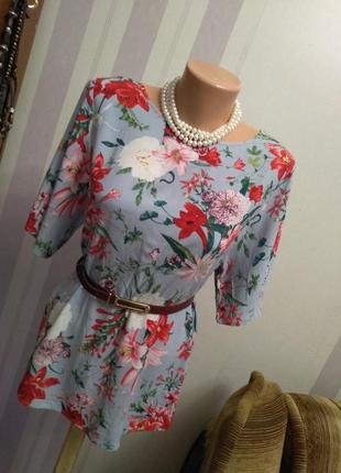 Натуральная качественная блуза , накидка ,рубаха, большой размер, цветы этно бохо стиль10 фото