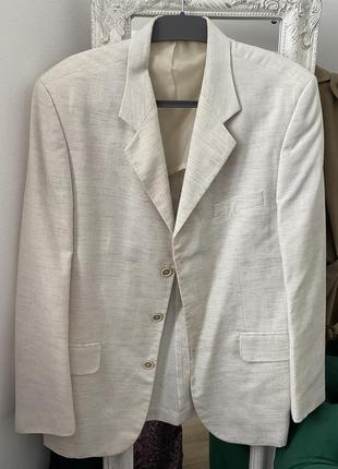Белый льняной пиджак gregory arber2 фото