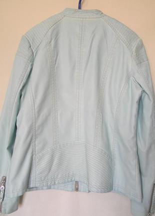 Куртка женская canda premium р.44 кожа(pu) нежно-мятного цвета2 фото