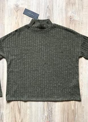 Кофта оверсайз водолазка в рубчик гольф