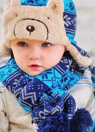 Зимняя шапочка мишка