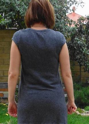 Тонкое полушерстяное тёплое платье - туника для беременных.4 фото