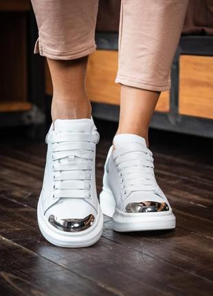Кроссовки alexander mcqueen white metal