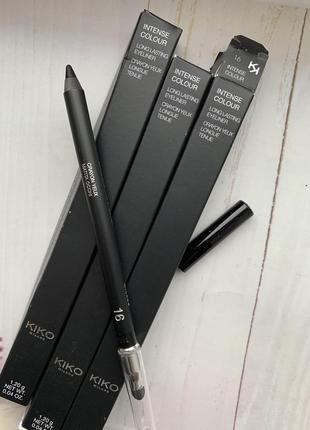 Стійкий чорний олівець для очей kiko milano