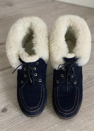 Зимние замшевые ботинки натуральная овчина2 фото