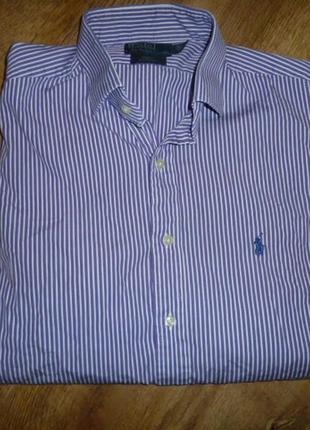 Рубашка polo ralph lauren , р 42 (ворот 16,5 ) , коттон 100% regent custom fit