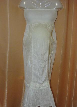 Платье сарафан белый papaya, м, тм0788, для беременных на резинке8 фото