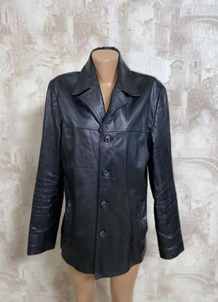 Чёрный кожаный пиджак,натуральная кожа2 фото