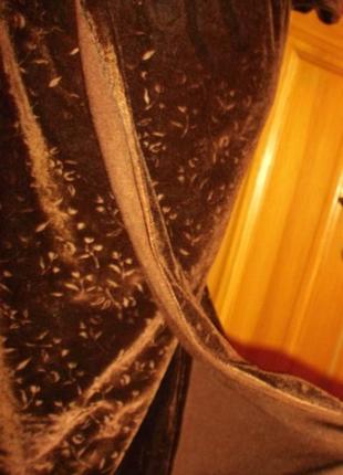 Сукня велюр класика спідниця запах коричневе р. m5 фото