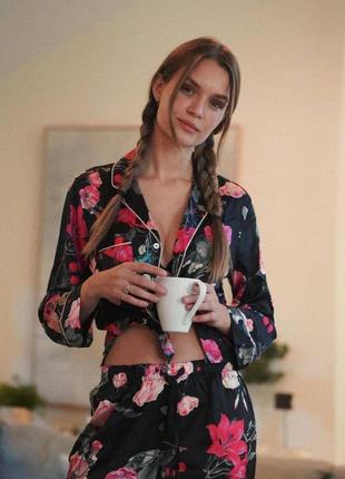 Сатинова піжама victoria's secret the satin pj set⁣⁣⠀