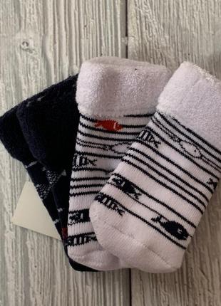 Теплі махрові носочки на новонародженого 0/3 міс.