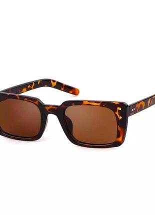 Очки тренд 2021 солнцезащитные коричневые леопардовые квадратные ретро винтаж окуляри3 фото