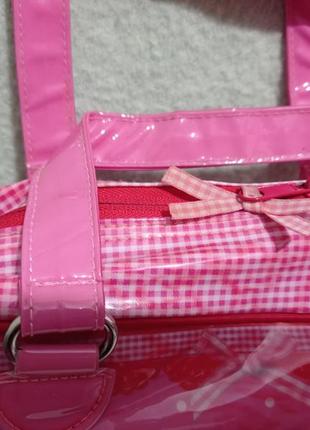Розовая проклеенчатая большая сумка  с короткими ручками с фото котов собак think pink3 фото