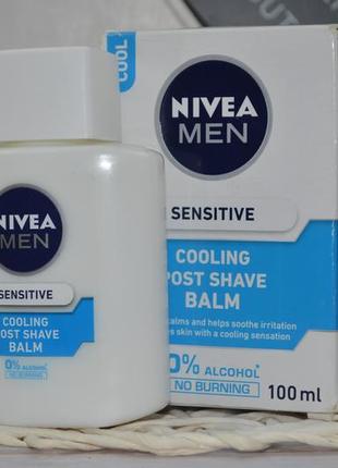 Бальзам після гоління для чутливої шкіри "охолоджуючий" nivea for men aftershave balm2 фото