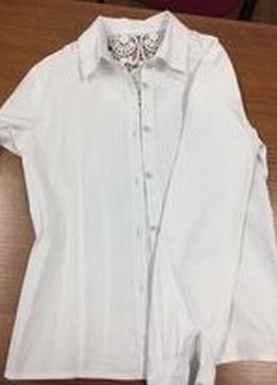 Блуза блузка нарядная белая в школу на девочку рост 134-1403 фото