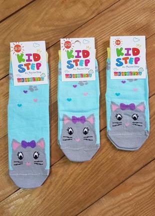 Шкарпетки для дівчинки "кішечка", розмір 14 / 1-2 роки, колір бірюзовий