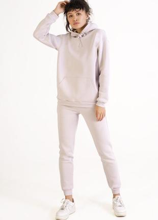 Худі жіноче світло-сірого кольору з м'якої тринитки, худі толстовка жіноча батнік світло-сірий, жіно 3