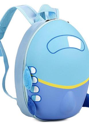 Рюкзак детский. самолет, голубой. каркасный.