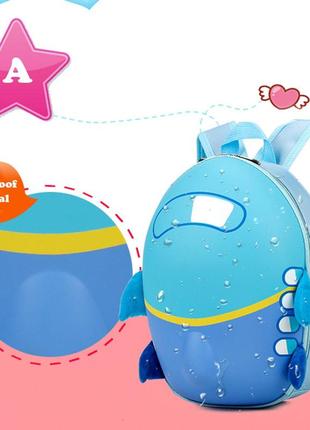 Рюкзак детский. самолет, голубой. каркасный.