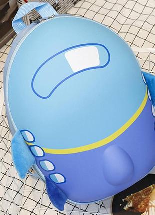 Рюкзак детский. самолет, голубой. каркасный.