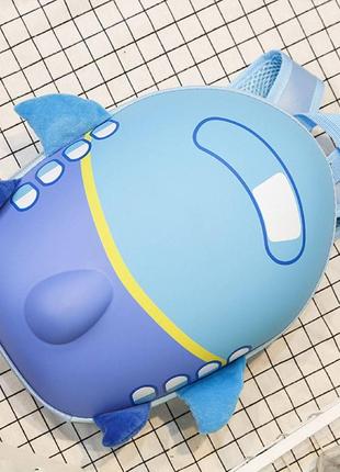 Рюкзак детский. самолет, голубой. каркасный.