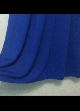 Ярко- синяя юбка, оттенок индиго, королевский синий,миди2 фото