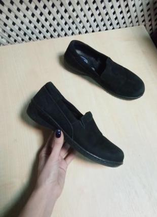 Нубукові м'які мокасини балетки dr. scoll's