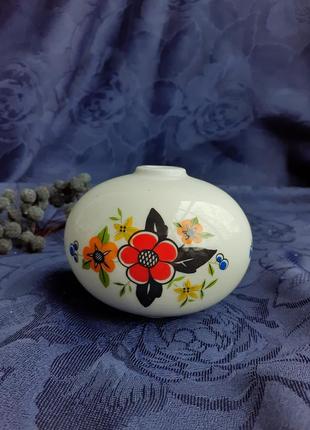 Ваза шар ссср фарфоровый с ручной росписью декор советская