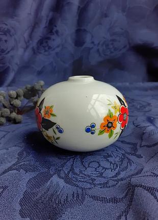 Ваза шар ссср фарфоровый с ручной росписью декор советская