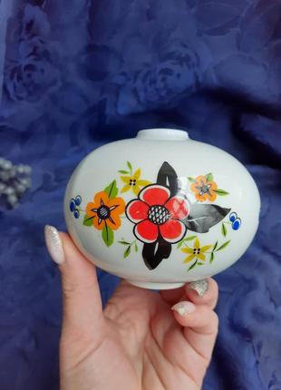 Ваза шар ссср фарфоровый с ручной росписью декор советская