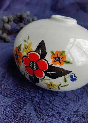 Ваза шар ссср фарфоровый с ручной росписью декор советская
