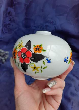 Ваза шар ссср фарфоровый с ручной росписью декор советская