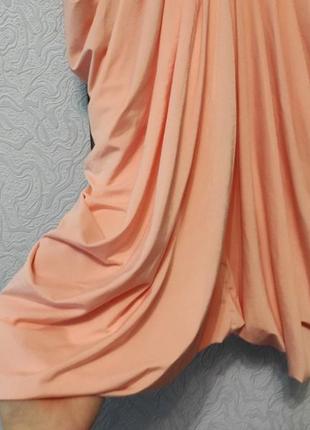 Нежно- персиковая юбка с драпировками2 фото