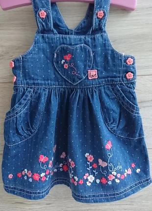 Джинсовый сарафан с вышивкой george