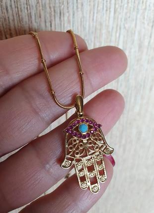 Цепочка с подвеской на шею золотая хамса, рука фатимы
, амулет , шарм, ожерелье от сглаза4 фото