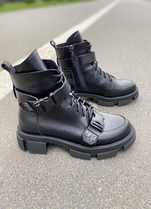 Черевики жіночі sothby 's m-1732 чорні (весна-осінь шкіра натуральна)